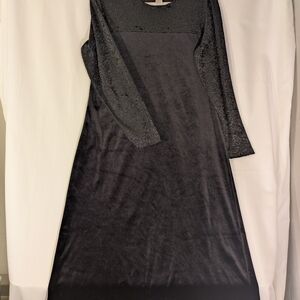 Diane VonFurstenberg Blk Midi Velvet Lace Top/Arm SzM Soft Elegant Holiday